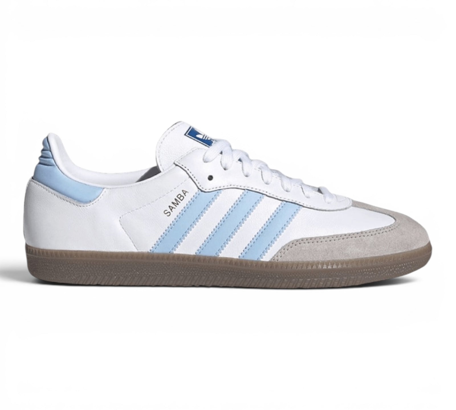 white and light blue samba